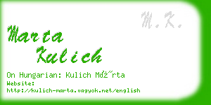 marta kulich business card